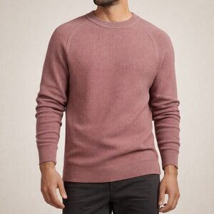 Lululemon Men’s Textured Waffle Knit Crewneck Sweater Coolmax Antique Bark Med